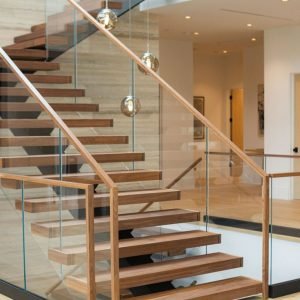 Glass Railing Stair wood