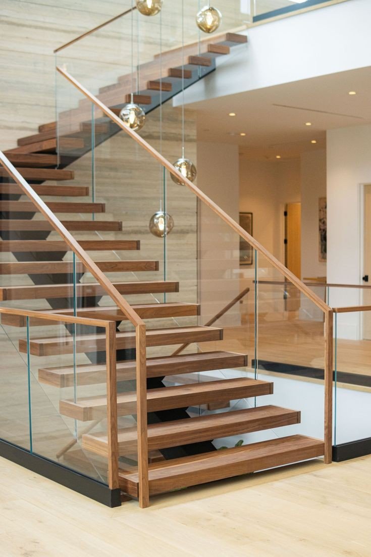 Glass Railing Stair wood